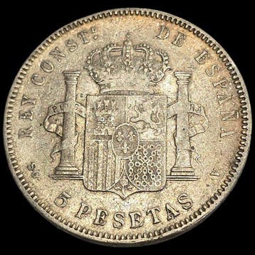Espagne. Alphonse XIII. 5 Pesetas 1898. SGV. (Sans prix de