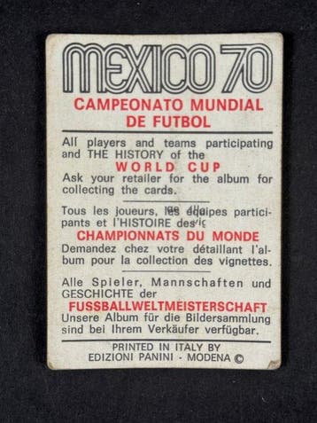 1970 Panini Mexico 70 World Cup, - History: Eusebio 1966 - 1