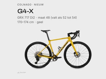 Colnago G4-X carbon gravelbike GRX Di2 nieuw geel maat 48, Vélos & Vélomoteurs, Verzenden
