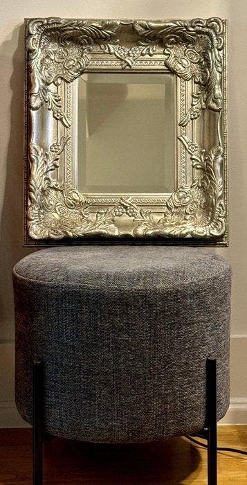 Miroir de table - Bois, Plaqué(e) argent - Miroir, table,
