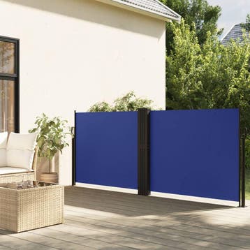 vidaXL Windscherm uittrekbaar 140x1000 cm blauw, Verzenden