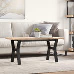 vidaXL Salontafel Y-frame 100x50x45,5 cm grenenhout en staal, Huis en Inrichting, Tafels | Eettafels, Verzenden, Nieuw