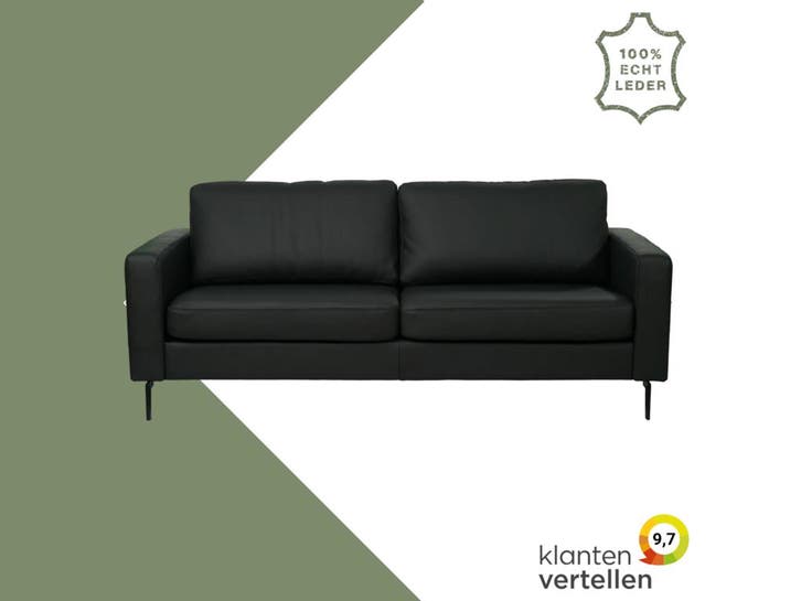 Leren bank Match - 3 zits, Antiek en Kunst, Antiek | Meubels | Stoelen en Sofa's, Ophalen of Verzenden
