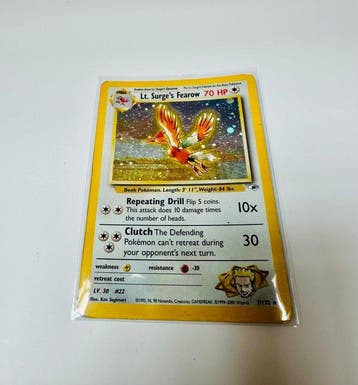 Pokémon - 1 Card - Lt. Surges Fearow 7/132 Foil - WOTC -
