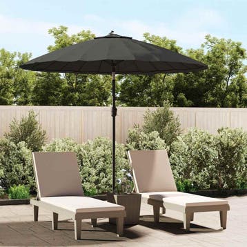 vidaXL Parasol met aluminium paal 250 cm antraciet, Verzenden