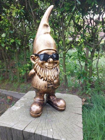 Beeld, funny gnome with sunglasses - 41 cm - polyresin