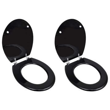vidaXL Toiletbrillen met deksels 2 st MDF zwart, Doe-het-zelf en Bouw, Verzenden, Nieuw