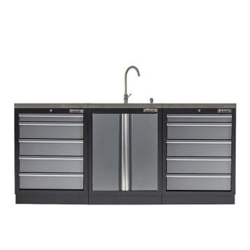 Werkbank set met MDF werkblad met RVS plaat omkleed - 10, Ophalen of Verzenden, Nieuw