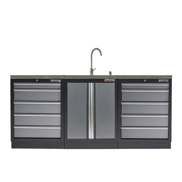 Werkbank set met MDF werkblad met RVS plaat omkleed - 10, Bricolage & Construction, Établis, Enlèvement ou Envoi