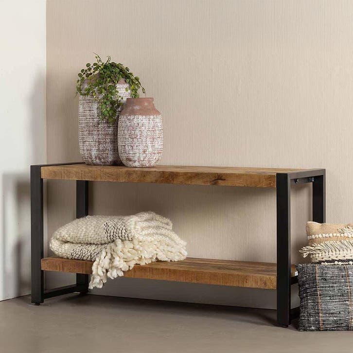 Tv-meubel Mangohout Britt 150 cm, Huis en Inrichting, Kasten |Televisiemeubels, Nieuw, Overige houtsoorten, Verzenden