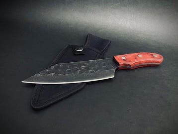 Japanese Chefs Knife #117 Hammered Stainless Steel Blade