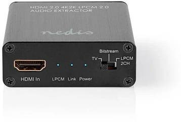 Nedis HDMI-Extractor - HDMI Input - HDMI Output / TosLink Fe, Verzenden