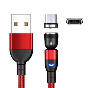 USB naar Micro-USB 540° Magnetische Oplaadkabel - 1 Meter -, Telecommunicatie, Mobiele telefoons | Telefoon-opladers, Verzenden