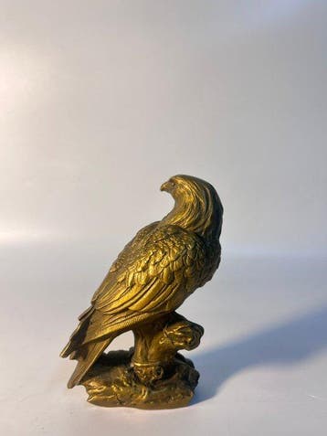 Beeld, Mighty Eagle - 13 cm - Messing, Metaal, Antiek en Kunst