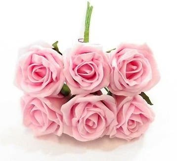 Foamroos princess kleurvast babyroze babypink 6 cm bundel, Nieuw