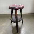 Tabouret - Bois - Tabouret de travailleur brutaliste, Antiquités & Art