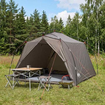 vidaXL Tunneltent 2-persoons Bruin en Grijs, Verzenden, Nieuw