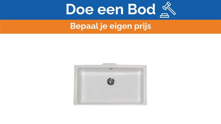 Bieden: Scarabeo Ceramic Undermount Sink 50cm White - Durab, Doe-het-zelf en Bouw, Sanitair, Ophalen of Verzenden