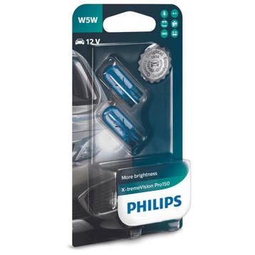Philips W5W T10 X-tremeVision Pro150 12961XVPB2 Autolampen, Verzenden