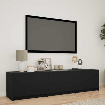 vidaXL TV-kast met LED 165 x 34 x 40 cm Zwart Geconstrueerd, Verzenden
