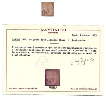 Italiaanse oude staten - Napels 1858/1858 - 50 roze-lila, Gestempeld