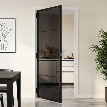 vidaXL Interne Deur 83 x 201,5 cm Gehard glas en aluminium, Doe-het-zelf en Bouw, Verzenden, Nieuw