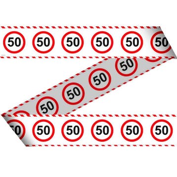 Afzetlint 50 Jaar Verkeersbord 15m, Verzenden, Nieuw