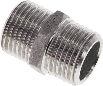 Dubbele Nippel G1/2'' RVS Vlakke Afdichting 16bar 22mm Hex, Verzenden, Nieuw