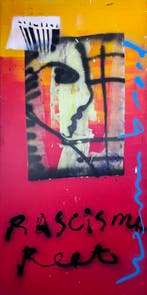 Herman Brood | Origineel Schilderij: Rascisme Reet, Antiek en Kunst, Kunst | Schilderijen | Abstract, Ophalen of Verzenden