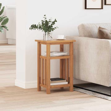 vidaXL Bijzettafel met tijdschrifthouder 27x35x55 cm massief, Huis en Inrichting, Tafels | Bijzettafels, Verzenden, Nieuw