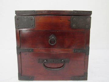 Doos - Hout - Meiji-tijd Antiek Inkston