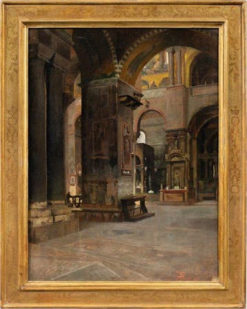 Giuseppe Faccin (1874-1916) - View of the interior of the