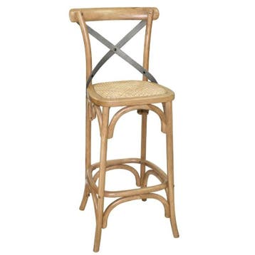 Barkruk | Rotan/Hout | Naturel | Indoor | 450x470x1100(h)mm, Verzenden