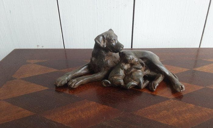 P. Chenet - Figuur - Hond - 16 cm - Brons, Antiquités & Art, Curiosités & Brocante