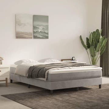 vidaXL Boxspring bed 140x200 cm fluweel lichtgrijs, Verzenden, Nieuw