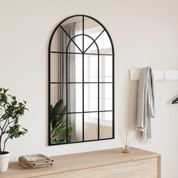 vidaXL Wandspiegel boog 60x100 cm ijzer zwart, Verzenden