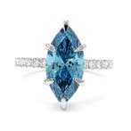 Zonder minimumprijs - Ring - 18 karaat Witgoud - 3.43ct. tw.