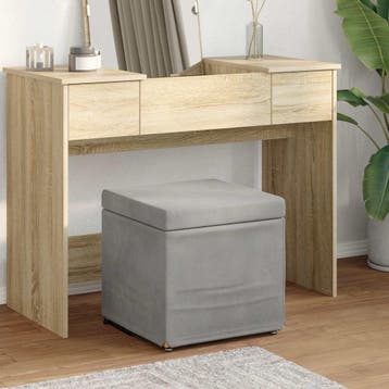 vidaXL Kruk Lichtgrijs 41 x 41 x 40 cm Velvet en Geengineerd, Verzenden, Nieuw