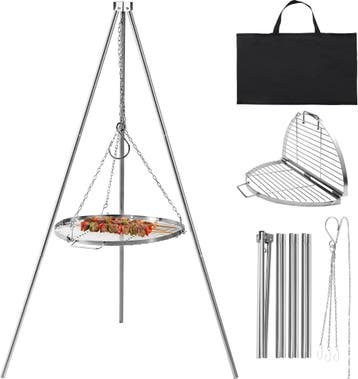 Kampvuur Statief Grill RVS | Retour deal | Sla je slag, Tuin en Terras, Verzenden, Gebruikt, Viking Choice, Met accessoires