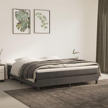 vidaXL Boxspring bed 160x200 cm fluweel donkergrijs, Huis en Inrichting, Verzenden, Nieuw