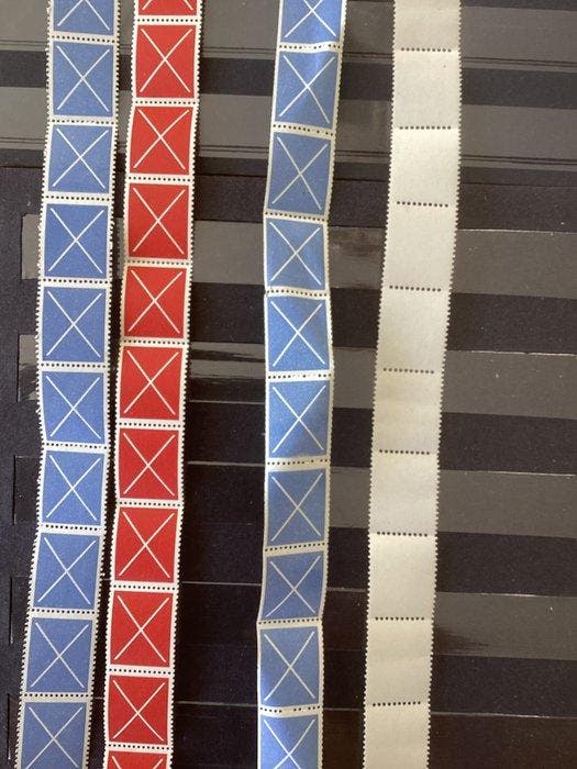 Nederland 1930/1937 - Testpostzegels in postfrisse stroken, Timbres & Monnaies, Timbres | Pays-Bas