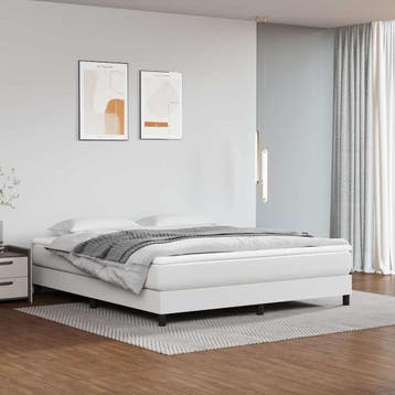 vidaXL Boxspring bed kunstleer wit 160x200 cm, Verzenden, Nieuw