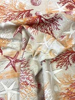Allegro stof in mediterrane stijl met motief van zeecorallen