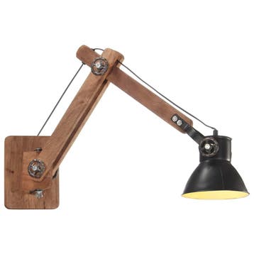 vidaXL Wandlamp industrieel rond E27 zwart, Verzenden, Nieuw