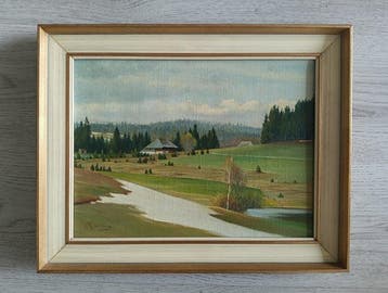 Duitse school (XX) - Lente in het heuvelland, Antiek en Kunst, Kunst | Schilderijen | Klassiek