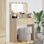vidaXL Slaapkamer Toilet Tafels met lade Sonoma Eik 80 x, Huis en Inrichting, Verzenden, Nieuw