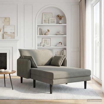 vidaXL Oversized chaise longue Lichtgrijs Katoenen stof, Verzenden, Nieuw