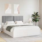 vidaXL Bedframe met Gevoerde Hoofdbord Lichtgrijs 160 x 200, Verzenden, Nieuw
