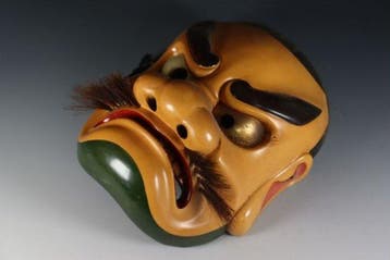 Noh masker - Japans theatermasker Bitch Kagura van gesneden