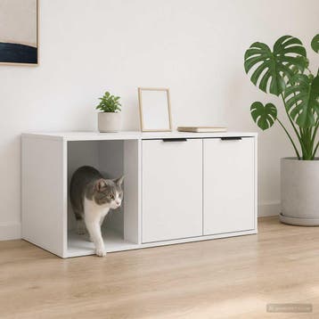 vidaXL Kattenkrat Meubel Wit 100 x 49 x 45 cm Bewerkt hout, Verzenden